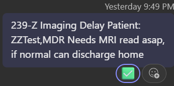 Resolved message with green checkmark